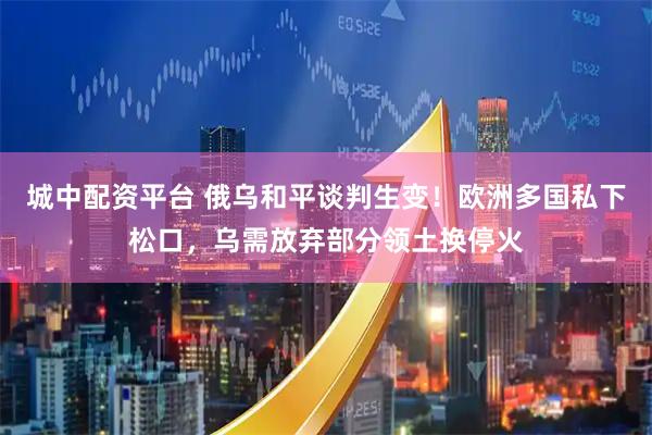 城中配资平台 俄乌和平谈判生变！欧洲多国私下松口，乌需放弃部分领土换停火