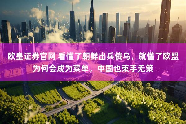 欧皇证券官网 看懂了朝鲜出兵俄乌，就懂了欧盟为何会成为菜单，中国也束手无策